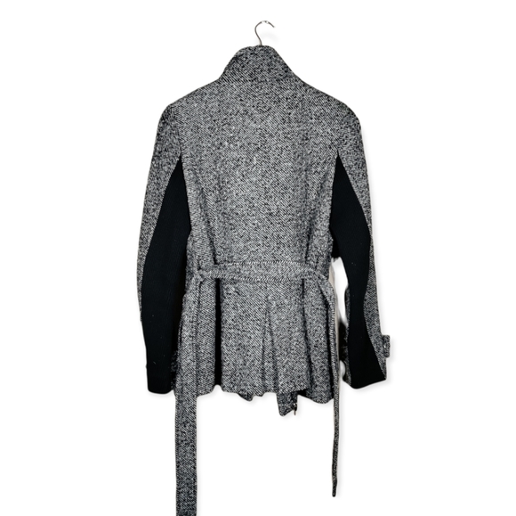 RACHEL Rachel Roy gray tweed versatile tie waist coat - Picture 4 of 5